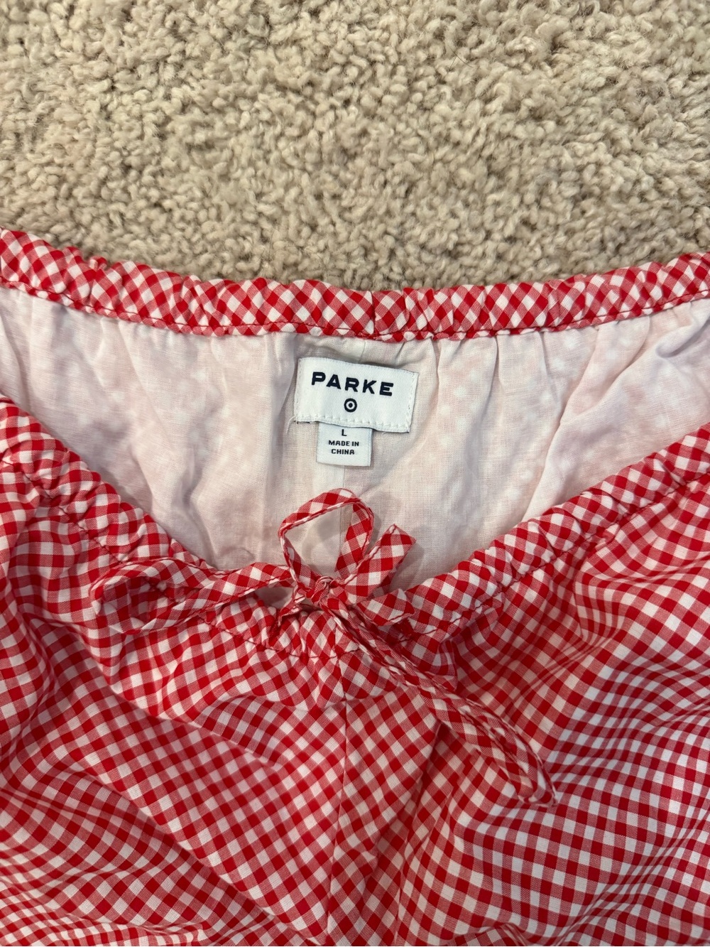 Parke red gingham shorts in Large - Picture 2 of 3